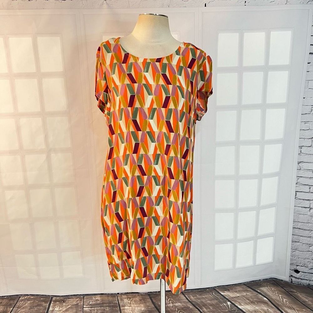 Italian Geometric Multicolor Mini Dress